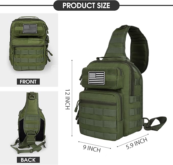 HAOMUK Tactical Sling Bag Backpack Military Rover Shoulder Sling Pack Small EDC Crossbody Chest Bag for Men