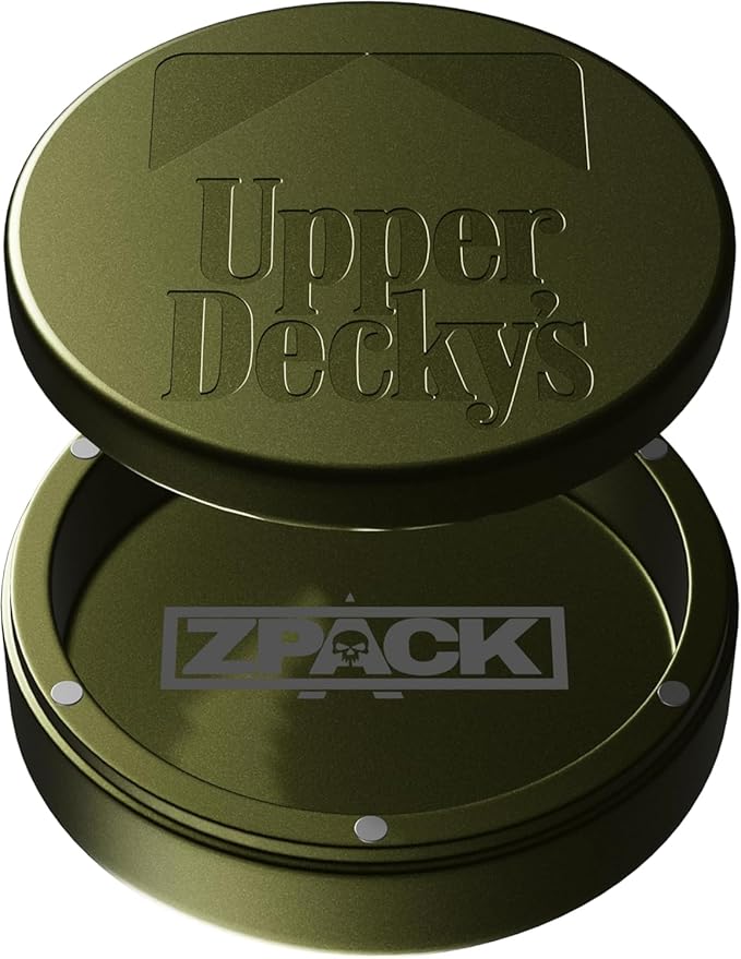 ZPACK Magnetic Metal Can Holder Metal EDC Container Carved Tin with Magnetic Closure Aluminum Container Slim Pocket Organizer Gift for Him (Forest Green)