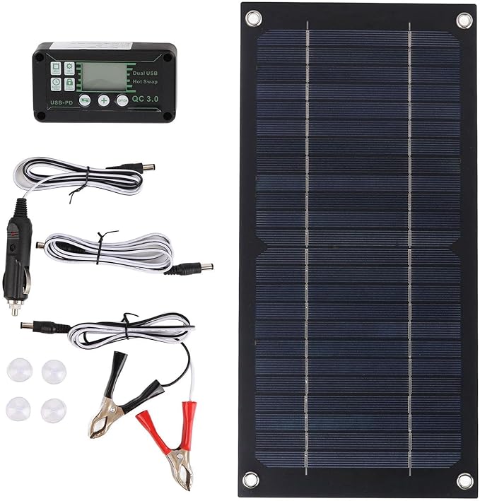 Ejoyous Solar Panel Kit 600W Solar Panel Charger Monocrystalline Silicon 100A Controller Solar Panel Kit with Extension Cable Battery Clip for RV Outdoor Camping