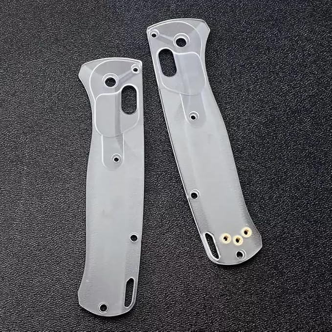2-Piece Pair CNC Acrylic Scales Handle Patch Replacement in Transparent White Fits for Bugout 535