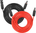 Solar Panel Extension Cable - 8AWG 100FT Solar Wire Cord 8 Gauge PV Wire with Female &amp Male Waterproof Connector for RV Photovoltaic Systems Home Boat Solar Panels Car(100ft Red + 100ft Black