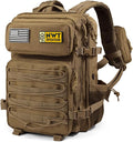 Military Tactical BackpackSturdy Work &amp Molle Laptops RucksackArmy Pack for Hiking Camping Travel Fishing GymKhaki