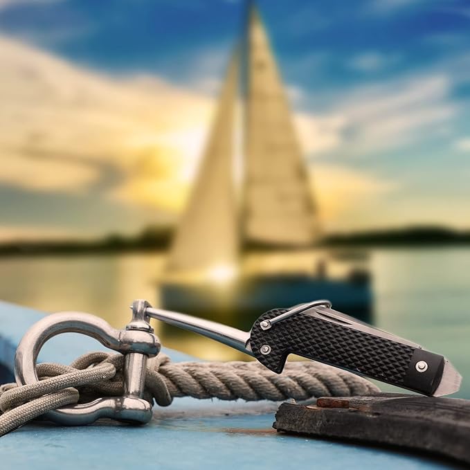 DULEES Marlin Spike Rigging Knife Multi-Function Sailing Knife Sailor Knife Suitable for Camping Boating Fishing or Sailing Gear Boat Knife Knotters Tools