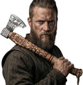 | Custom Handmade Viking Medieval Axes with GiftHand Ax Gifts for MenCamping TomahawkBeardedValhalla Axe with Leather Sheath (Battle Axe) (Handmade)