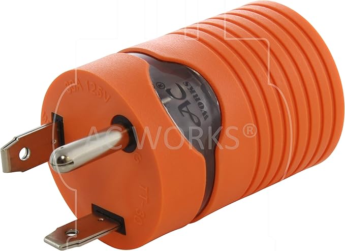 AC WORKS Generator to Transfer Switch L14-30 Inlet Box Adapter (TT-30 RV 30Amp to L14-30 Compact)