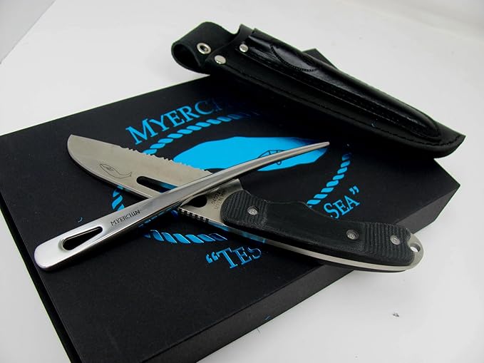 Myerchin Knives Professional Quality Offshore System Rigging Tool Generation 2 Fixed Blade and Marlinspike Leather Sheath Fits Both Tools B100P BONUS LEATHER LANYARD STRAP