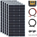 500 Watt 12Volt Solar Panel Kit 5X100W Monocrystalline Module 50A Charge Controller for RV Boats Trailer CamperOff-Grid System (500W Solar Kit)