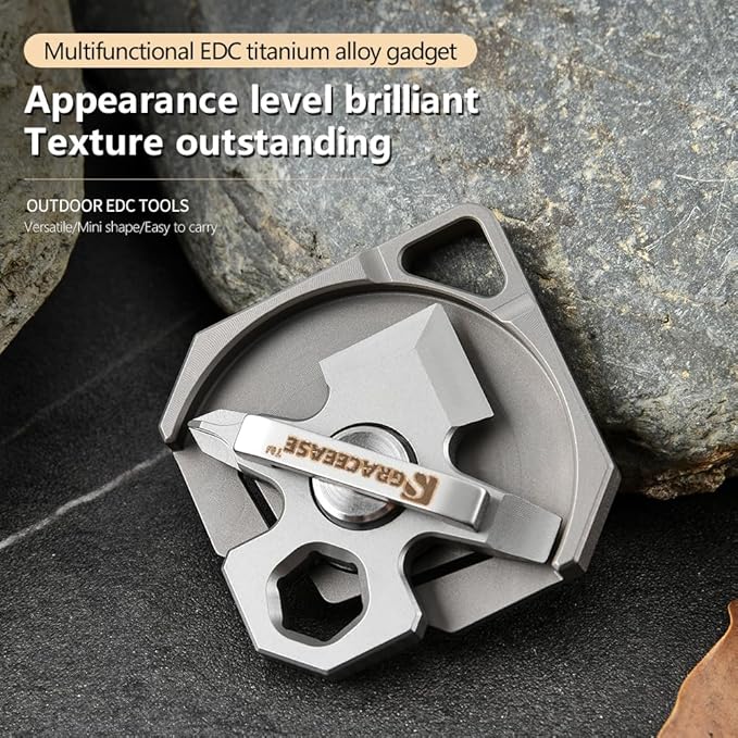 Titanium alloy EDC multi-function tool four-in-one including unpacking knife screwdriver M8 board handle and other functions outdoor multi-function tool Daily wear and wear