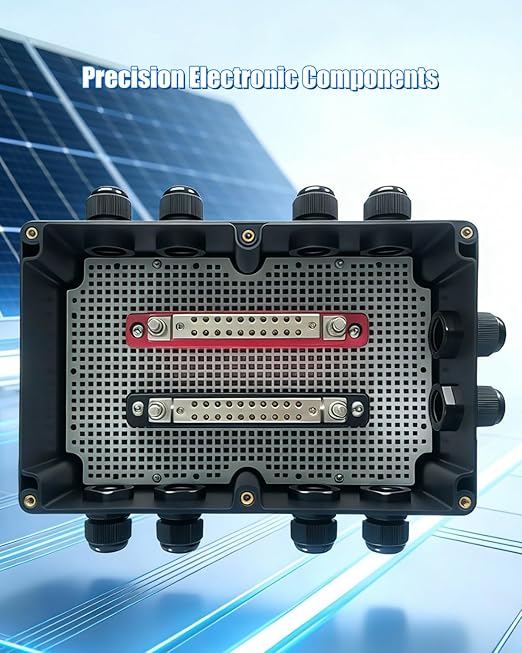 GMURA 8 String Solar PV Combiner Box IP68 Waterproof Circuit Breaker Box with 30A Fuse &amp Install Screws &amp Wrench for RV Roof On/Off Grid Solar Panel System 8 in 1 Out