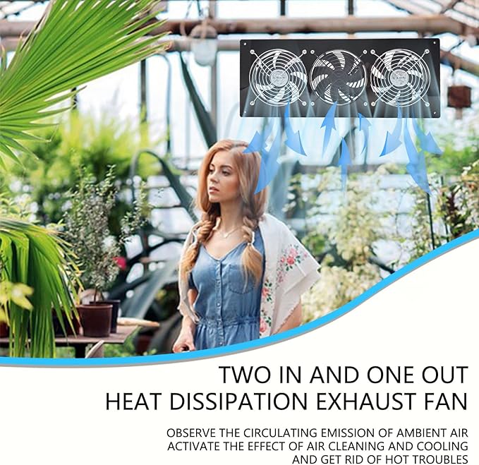 HNRLOY Solar Exhaust Fan25W Solar Panel with 3PCS Ventilation Fans KitSolar Powered Fan for ShedChicken CoopAttic &amp Greenhouse Intake or Exhaust Air3500RPM 15FT CordIP67 Waterproof