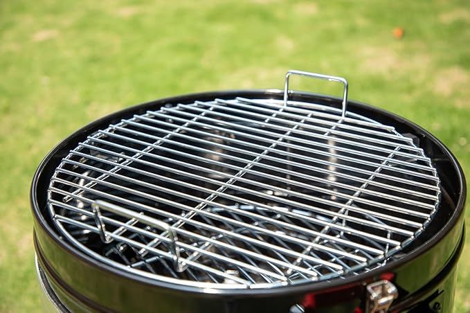 Sophia &amp William 18-Inch Vertical Charcoal Smokers BBQ Grills with Porcelain-Enameled Smoking Chamber &amp 2-Layer Smoking Shelves Outdoor Smokers &amp Tabletop Grill Combo for Barbecue Camping