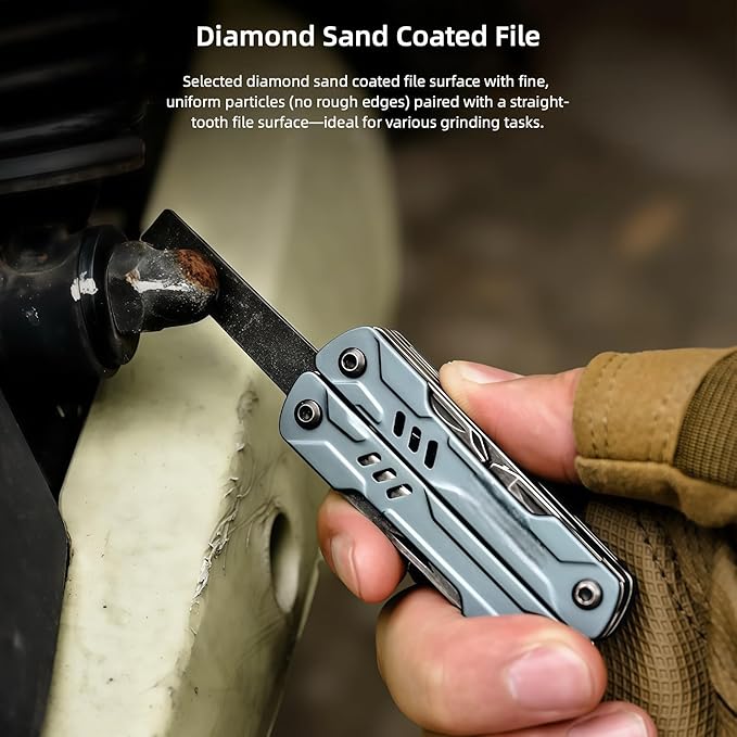 Multi Tool 10-in-1 Full-Size Lightweight EDC Multi-Purpose Pliers Screwdriver Knife Tactical Gear Mini Tools Boyfriend Gifts Equipment for Emergencies Hiking and Outdoor Camping (Blue)