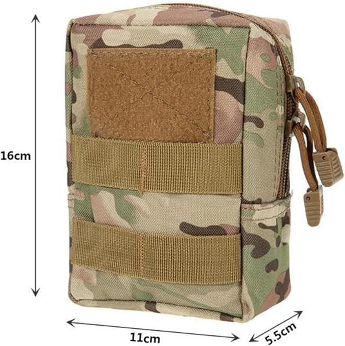Tactical Molle Pouch Waist Fanny Pack Mobile Phone Pouch Multi-Purpose Utility Tool Pouch Carabiner Hunting Accessories(BCP)