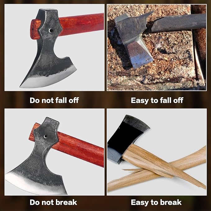 16.2 Viking Style Throwing Axe Set of 2 1065 High Carbon Steel Bearded-Edge Tomahawk with Beech Wood Handle Red Anti-Slip Design for Adults Competition &amp Outdoor Recreation