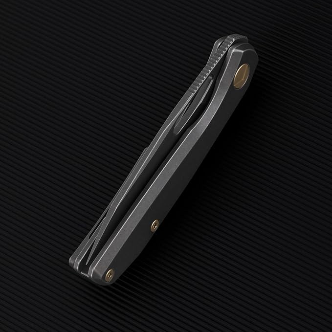 Folding Pocket Knife 3.23 S90V Blade EDC Knife with Titanium Handle Small Pocket Knife with Clip and Frame Lock Sharp Camping Hiking Hunting Survival Knives for Men (Black)