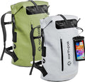 Earth Pak Waterproof Backpack - Heavy Duty Roll-Top Closure with Easy Access Front-Zippered Pocket and Cushioned Padded Back Panel for Comfort with IPX8 Waterproof Phone Case