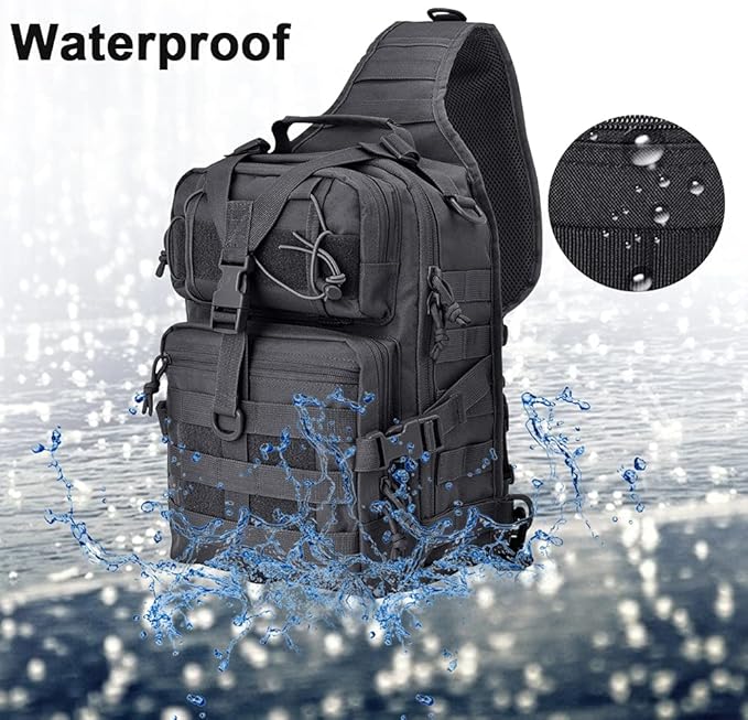 hopopower Tactical Sling Bag Sport Bag Military Rover Shoulder Backpack EDC Assault Range Bag Chest Pack Handbag Waterproof