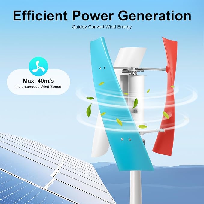 Wind Turbine 400w Vertical Axis Wind Generator with Controller for Boats Cabins Mobile Houses 12V