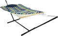 Sunnydaze Rope Hammock with Stand for Outside- 275-Pound Capacity - Includes 12-Foot Hammock Stand Spreader Bar Pad and Pillow - Lakeview