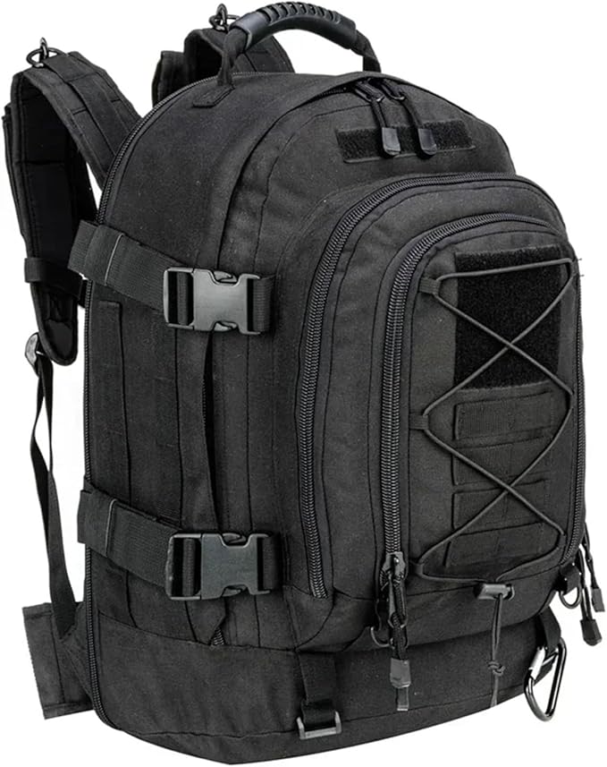 Compatible For 60L Men Tactical Backpack Climbing Bag Outdoor Waterproof Sports Travel Bags Camping Hunting Rucksack(Black)