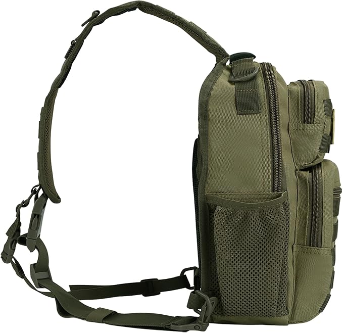 Rover Sling Pack Tactical Shoulder Sling Bag Backpack with Bottle Holder Crossbody Chest Bag Olive