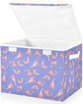 Cute Axolotl Salamander Lidded Home Storage Bins Closet Storage Bins Foldable Oxford Fabric Storage Box for Home Bedroom Closet Office (16.5x12.6x11.8 in)