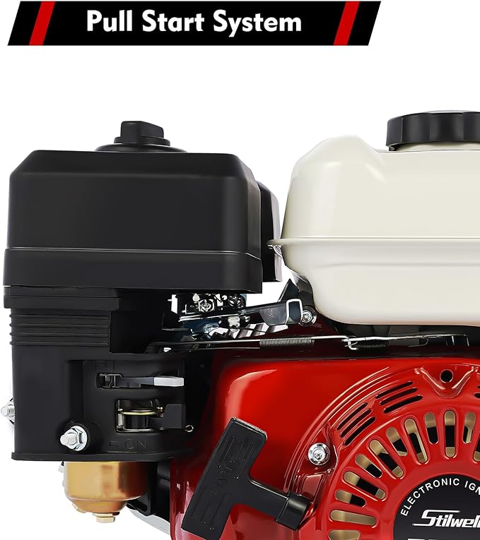 200CC 6.5Hp 4 Stroke Gas Engine Pull Start Petrol Engine Replaces Compatible for Honda Gx160 Air Cooled Single Cylinder General Gas Engine for Pumping Cleaning Spraying Machines