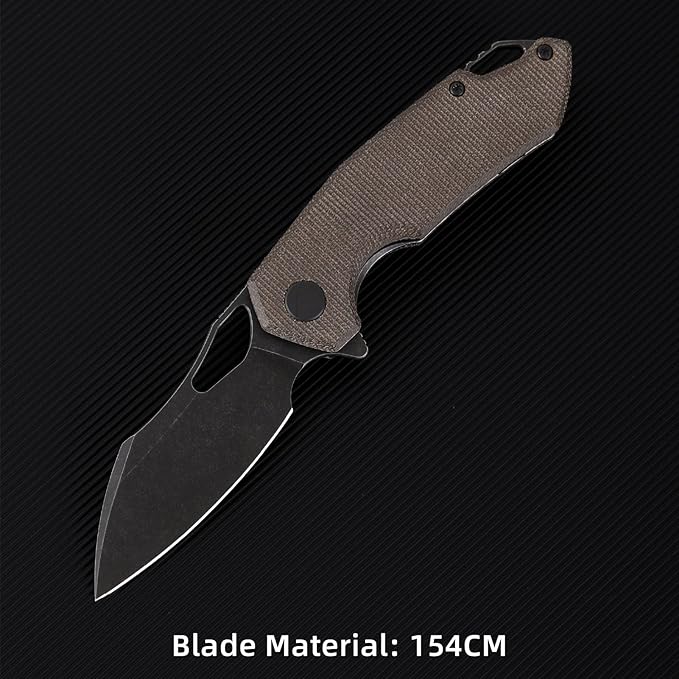 Pocket Knife for Men154CM Steel BladeHunting Knife Camping Folding Knives with for OutdoorSurvivalTacticalHunting and Camping（Green）