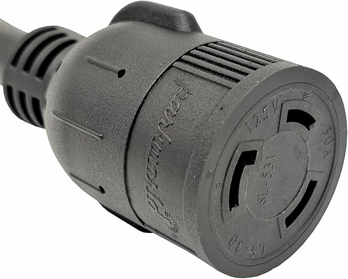 Parkworld 62701 AC Power Adapter Cord NEMA L6-30P Male to L5-30R Generator 30A Outlet for PDUs 125 Volt 1.5FT