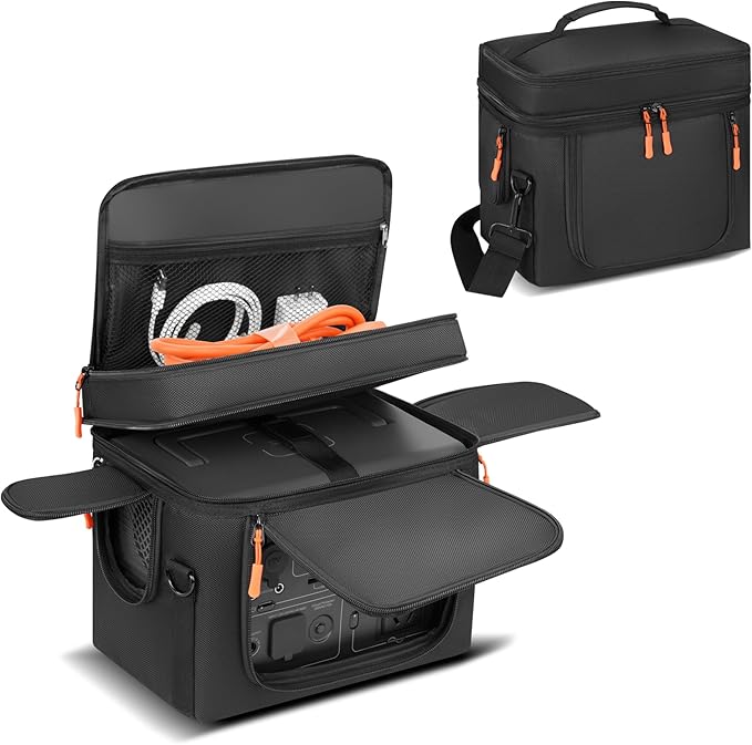 Storage Carrying Case Compatible with BLUETTI EB3A/AC2A/AC2P/Elite 30 V2 - Travel Padded Bag with Multi-Pockets Shoulder Strap &amp Handle for BLUETTI Portable Power Station Accessories (Bag Only)