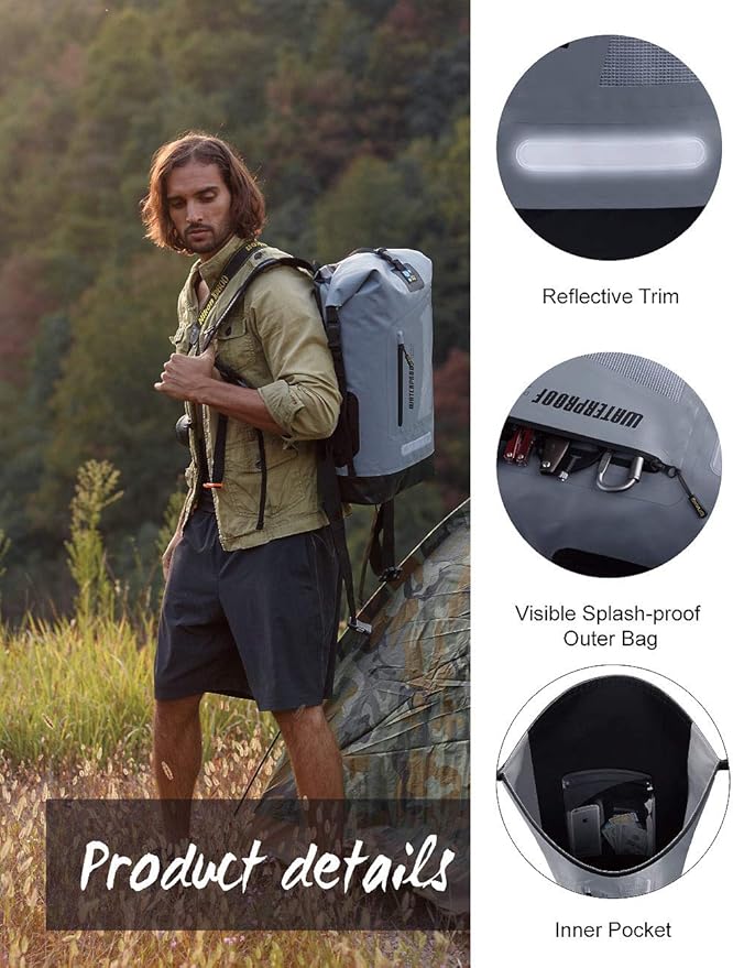 IDRYBAG Waterproof Backpack for Men 20L/30L/40L Floating Dry Bag Kayak Dry Backpack Hiking