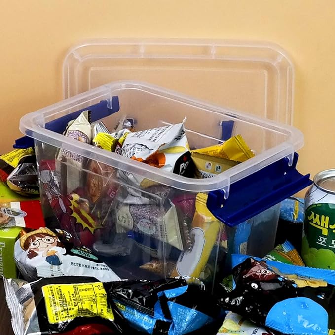 6-Pack 3 Liter Storage Box Small Plastic Bin with Handle