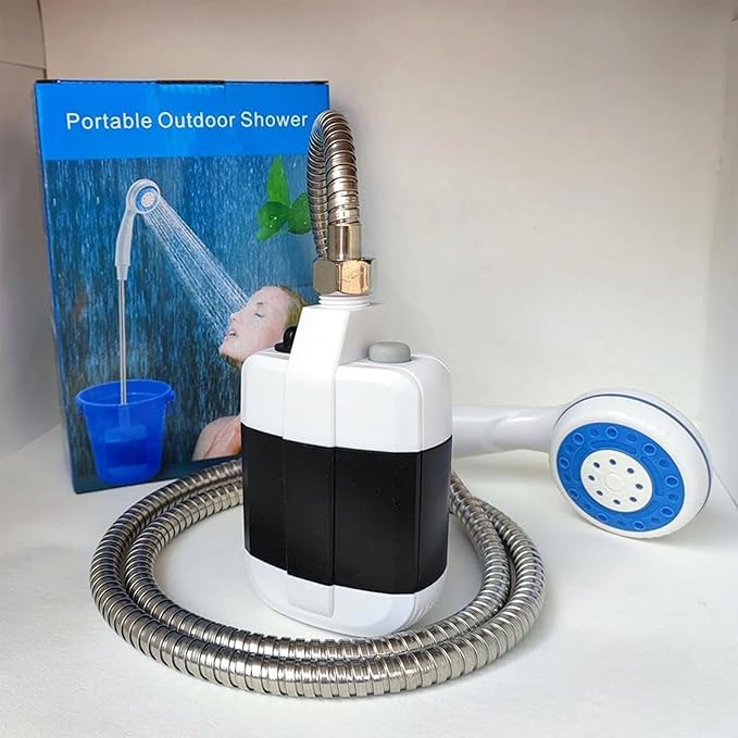 YAUWIHE Portable Camping Shower Upgraded Outdoor Camp Shower USB Rechargeable Electric Shower Pump for Garden Outdoor Waterproof Camping Shower for Camp Hiking Car Washing Pet Bath (1)