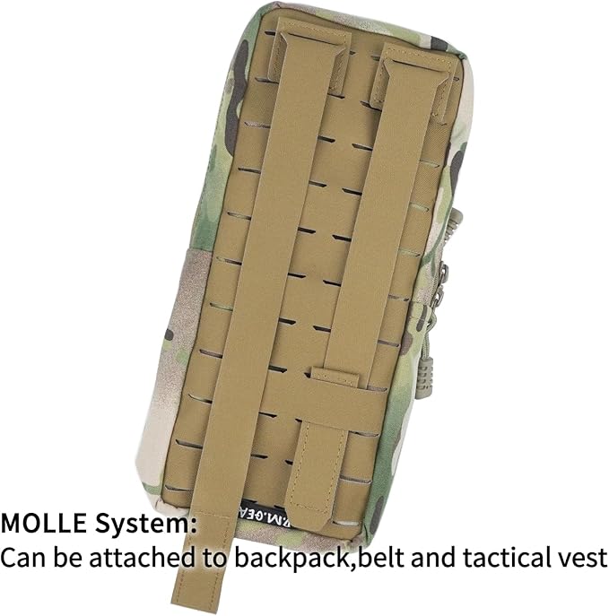 Tactical Hydration Pouch Without Inner Bladder Laser Cut MOLLE Hydration Pouch for Vest Backpack Hunting Climbing