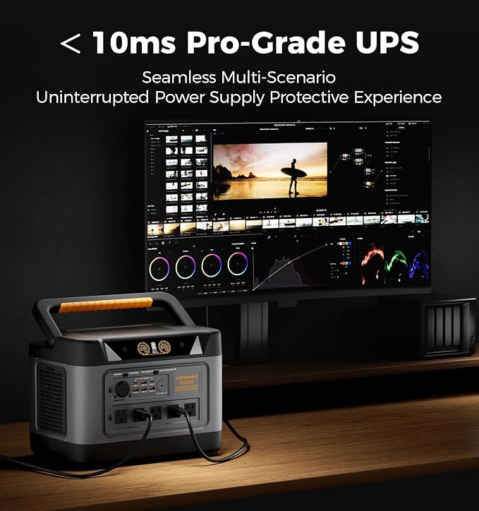 UDPOWER S1200 1190Wh Solar Generator Kit | 1200W Power Station + 120W Solar Panel | Portable Power for Home Backup RV &amp Outdoor