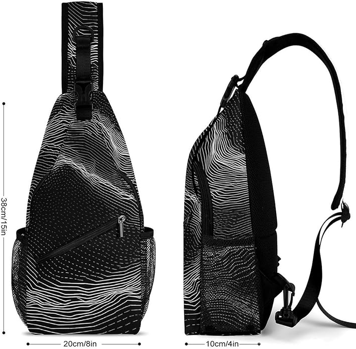 Chest Bag Chest Bag for Men Tactical Running Chests Pack Outdoor Sports Chests Bag White Line Pattern Sling Backpack Women Suitable for Hiking Running Cycling And Shopping