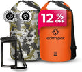 Earth Pak Waterproof Dry Bag - Roll Top Waterproof Backpack Sack (Camo 55L &amp Orange 55L)