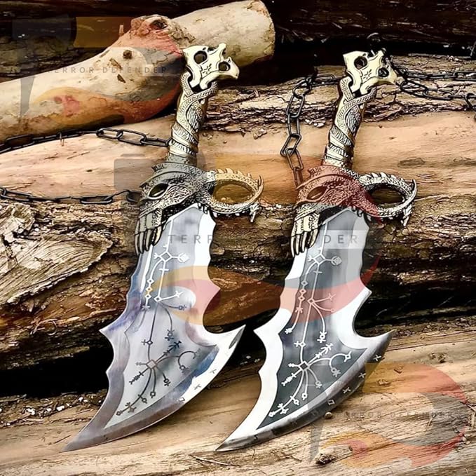 Custom Handmade Cosplay Prop Medieval AxeChaos Blade SwordsThe War Game Props Cosplay Display