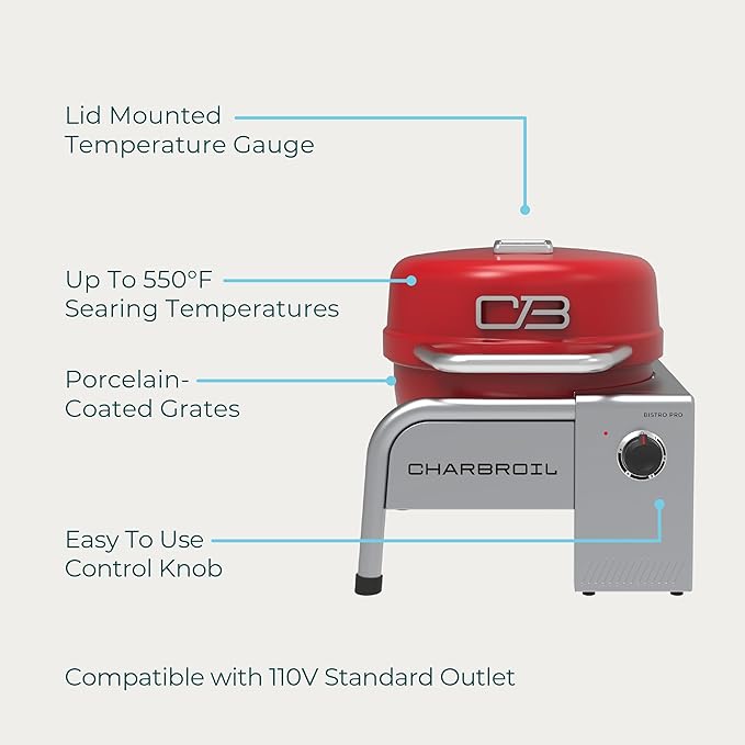 Charbroil Bistro Pro Tabletop Electric Grill Red - 25302150