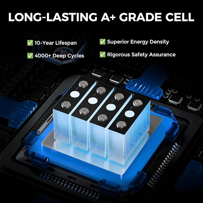12V 100Ah Bluetooth LiFePO4 Battery Deep Cycle Group 31 Lithium RV Batteries Built-in 100A BMS with Low-Temp Protection 12.8 Volt Lithium Battery for Rv Camping Home Solar System Off-Grid