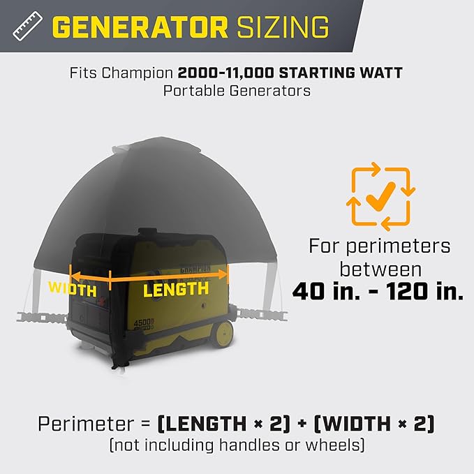 Champion Power Equipment 100603 Storm Shield Severe Weather Inverter Generator Cover by GenTent for 2000 to 8500 Starting Watt Inverters