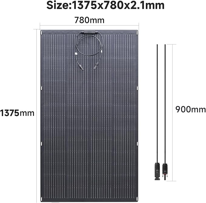 ALLPOWERS SF200 200W Flexible Solar Panel Ultra-Thin 3mm Bendable Monocrystalline Solar Charger 25% Efficiency IP68 Waterproof for RV Roof Camping Marine Use