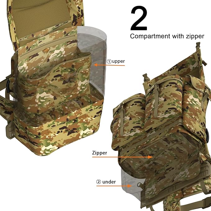 MT FILBE 100L Modular Rucksack System Military Ruck with External ABS Frame Detachable Assault Pack &amp Hydration Carrier