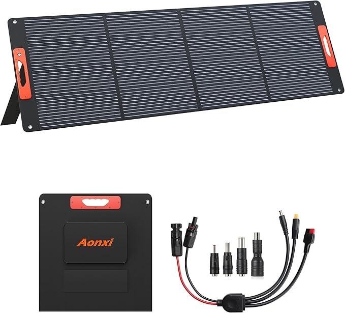240W Portable Solar Panels for Power Station Solar Angle Guide Monocrystalline ETFE Foldable Solar Panel Charger with QC3.0 USB/Type-C 20V DC Output Adjustable Kickstand for Outdoor Camping RV