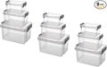 HANAMYA Storage Organizer Set of 1 QT 2.5 QT and 4 QT Storage Containers with Lid Set of 9 Clear