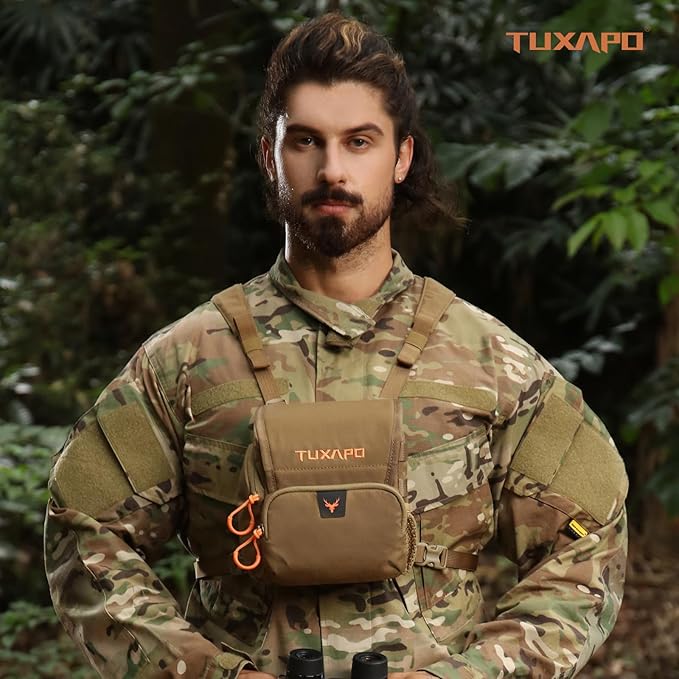 Binocular Harness Chest Pack with Rangefinder Pouch Bino Case for Hunting Hiking Shooting