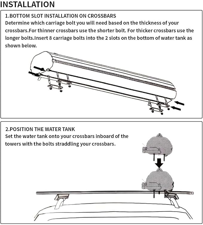 Roof Rack Water TankSolar Shower Shower Head and Hose Set 4.8/5.3/7.9 Gallon for Hiking Car Wash Pet Cleaning Beach Vacations