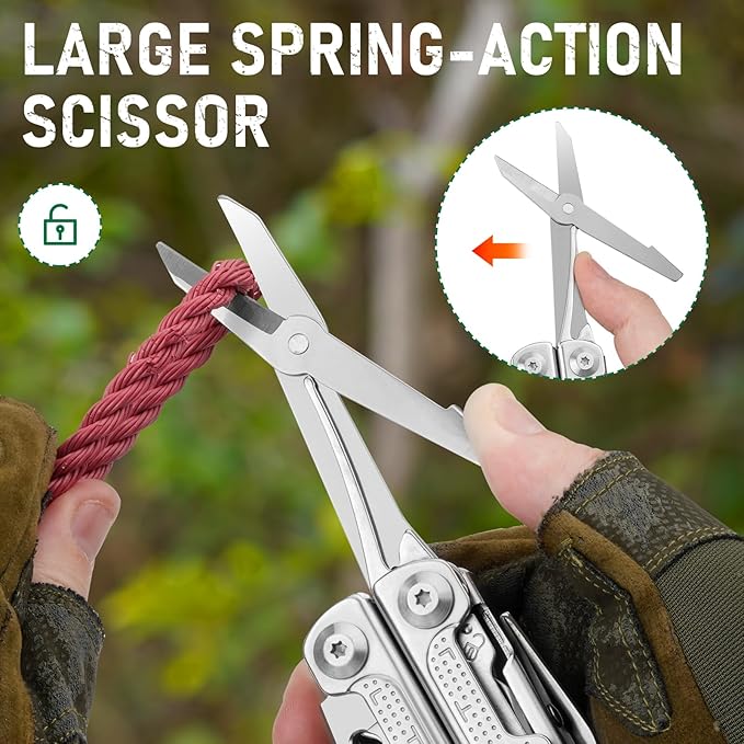 BIBURY Multitool Pliers Pro BI2049 3Cr13 Multi Tool with Large Saw Blade YG10 Tungsten Wire Cutters EDC Multi Tool w/Scissors and Screwdirver Set for Outdoor Hunting Survival Camping Gift for Men