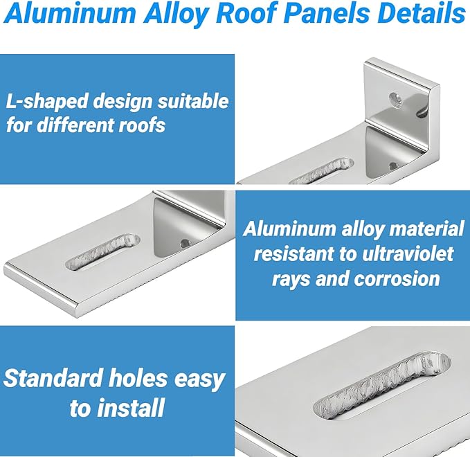 L Foot Solar Mount Aluminum Alloy Photovoltaic Panel Mounting Bracket Photovoltaic Mount for Roof PV System Waterproof &amp Weather ProofStrong Load (10PCS)