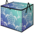 Large Sea Turtles Storage Bags with Lid XL Blanket Clothes Storage Bins Foldable Organizers Storage Containers with Handle for Comforters Bed Sheets Pillows Sea Animal Turtle